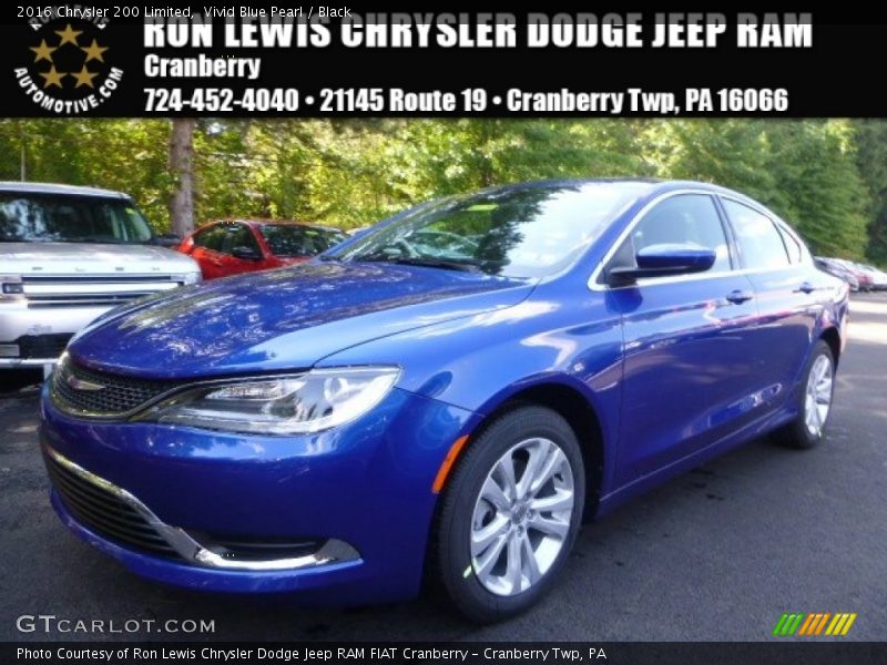 Vivid Blue Pearl / Black 2016 Chrysler 200 Limited