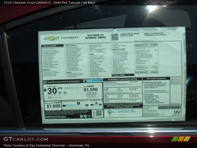 Siren Red Tintcoat / Jet Black 2016 Chevrolet Cruze Limited LT