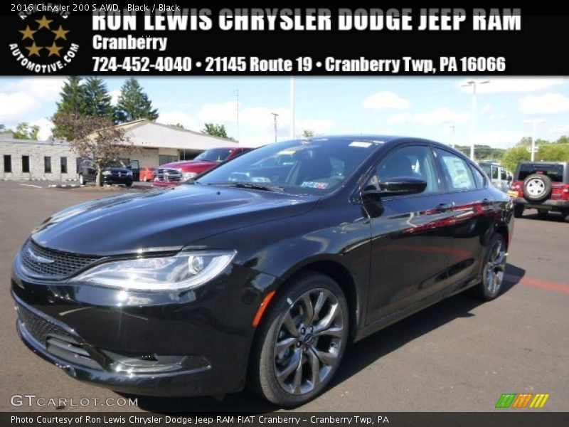 Black / Black 2016 Chrysler 200 S AWD