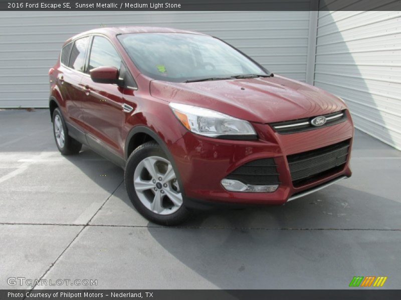 Sunset Metallic / Medium Light Stone 2016 Ford Escape SE