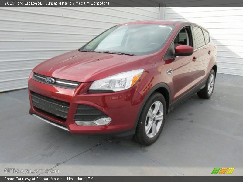 Sunset Metallic / Medium Light Stone 2016 Ford Escape SE
