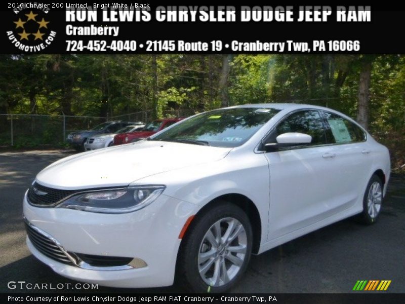 Bright White / Black 2016 Chrysler 200 Limited