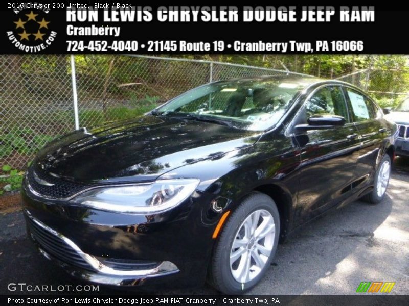 Black / Black 2016 Chrysler 200 Limited