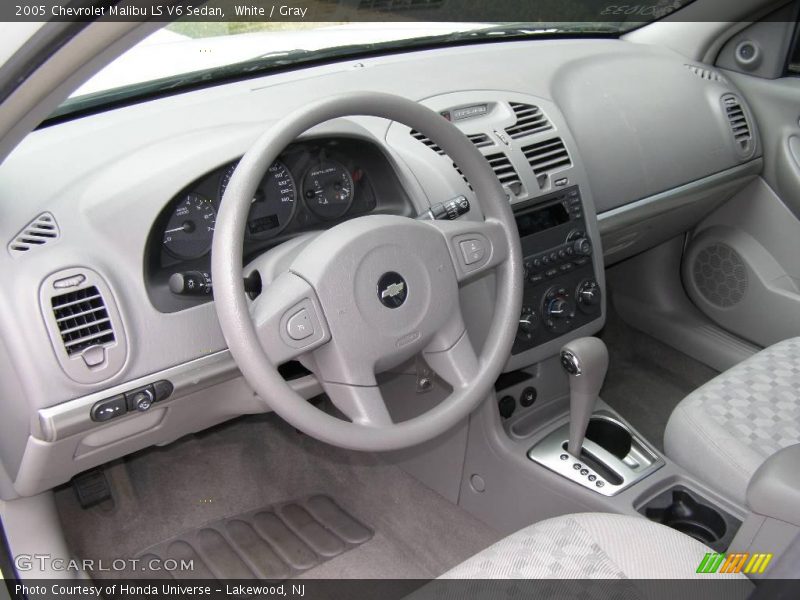 White / Gray 2005 Chevrolet Malibu LS V6 Sedan