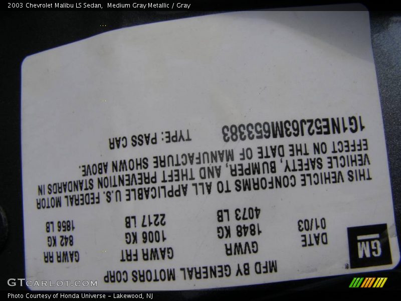 Medium Gray Metallic / Gray 2003 Chevrolet Malibu LS Sedan