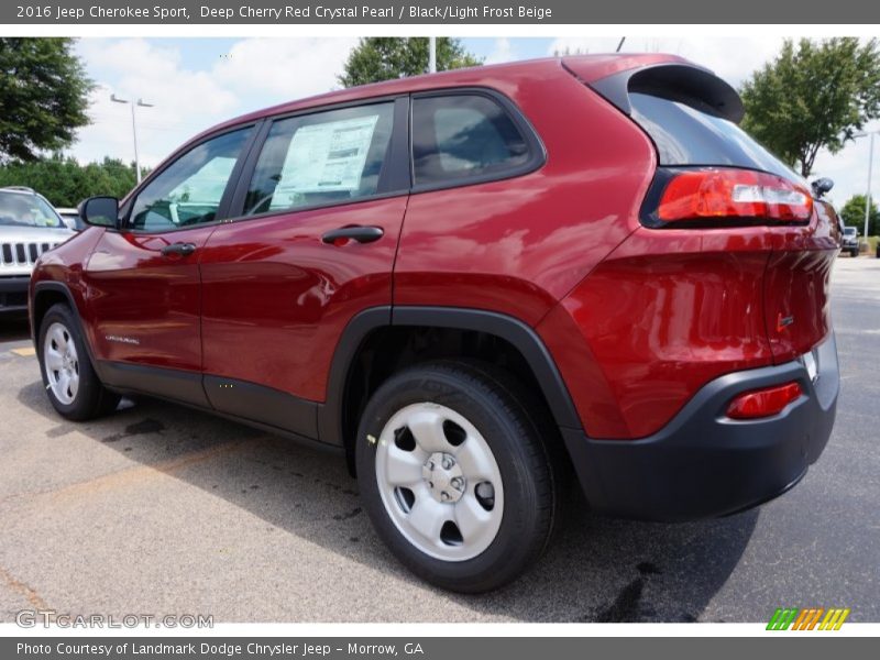 Deep Cherry Red Crystal Pearl / Black/Light Frost Beige 2016 Jeep Cherokee Sport