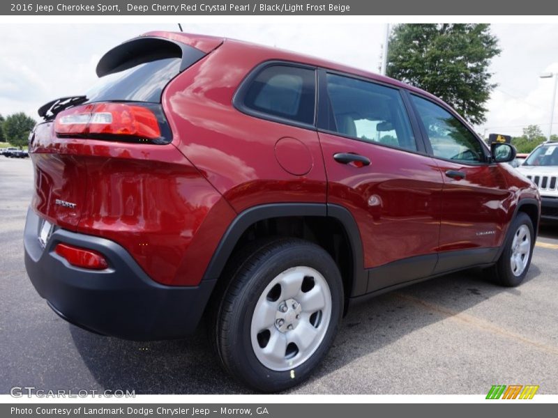 Deep Cherry Red Crystal Pearl / Black/Light Frost Beige 2016 Jeep Cherokee Sport