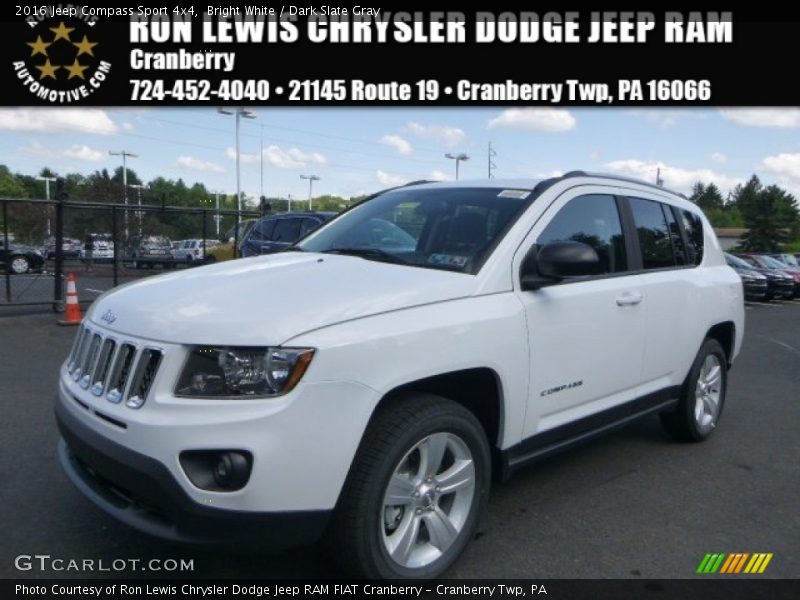 Bright White / Dark Slate Gray 2016 Jeep Compass Sport 4x4