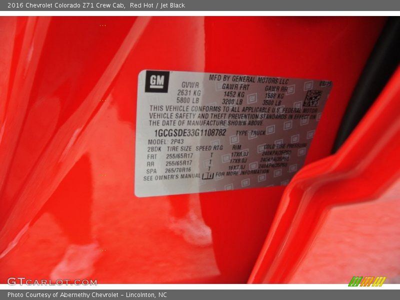 Red Hot / Jet Black 2016 Chevrolet Colorado Z71 Crew Cab