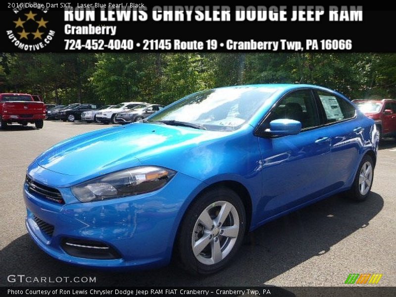 Laser Blue Pearl / Black 2016 Dodge Dart SXT