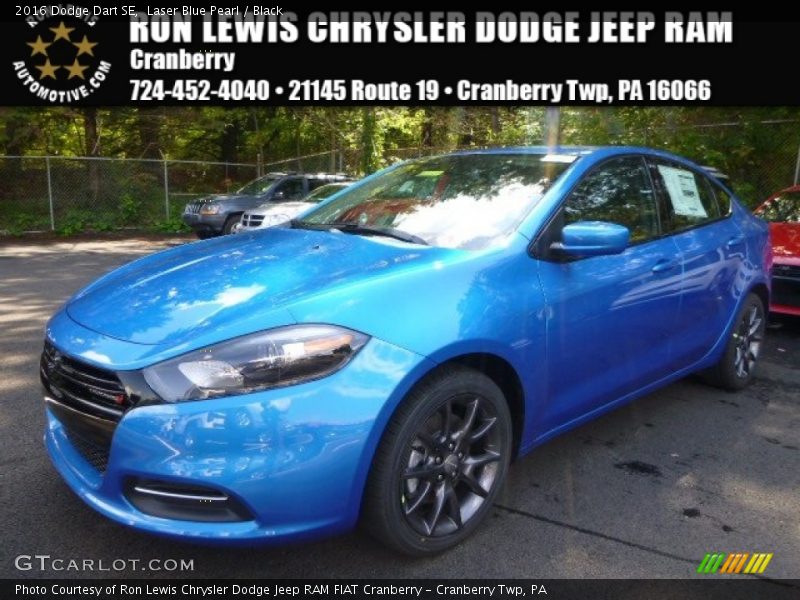 Laser Blue Pearl / Black 2016 Dodge Dart SE