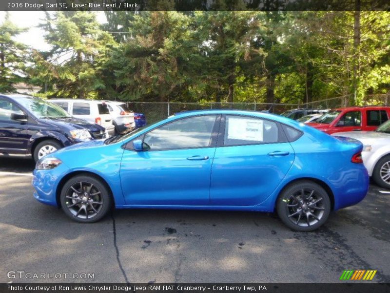 Laser Blue Pearl / Black 2016 Dodge Dart SE