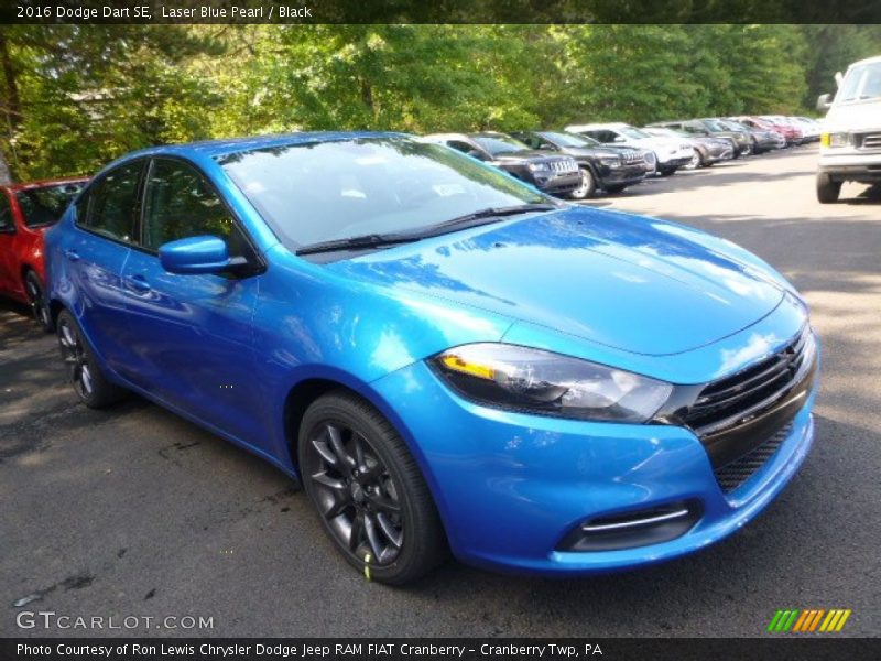 Laser Blue Pearl / Black 2016 Dodge Dart SE