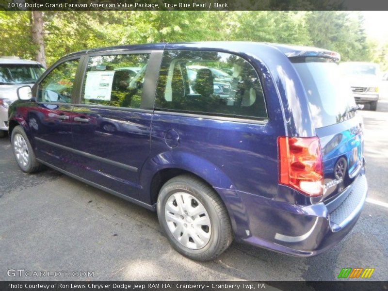 True Blue Pearl / Black 2016 Dodge Grand Caravan American Value Package