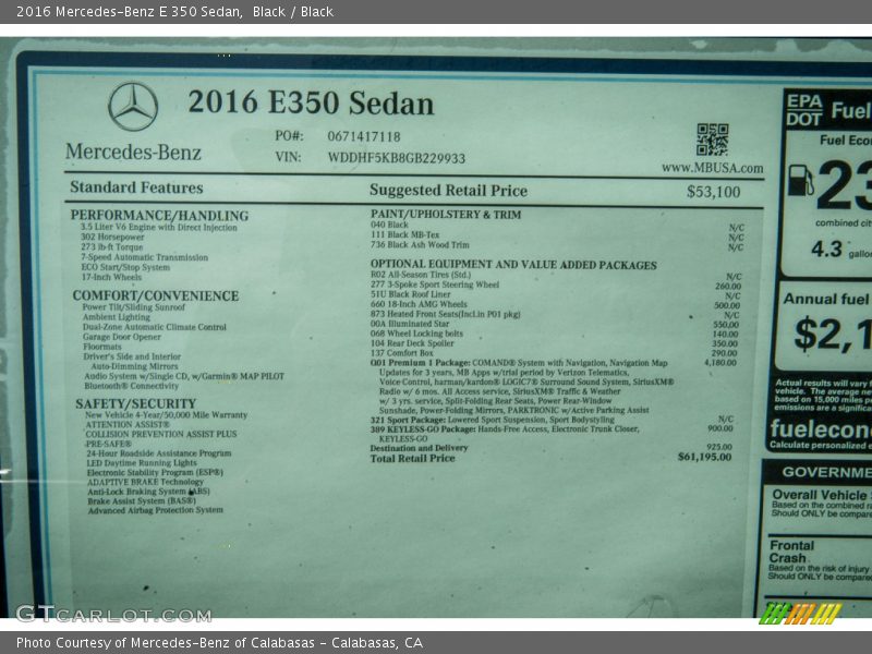 Black / Black 2016 Mercedes-Benz E 350 Sedan