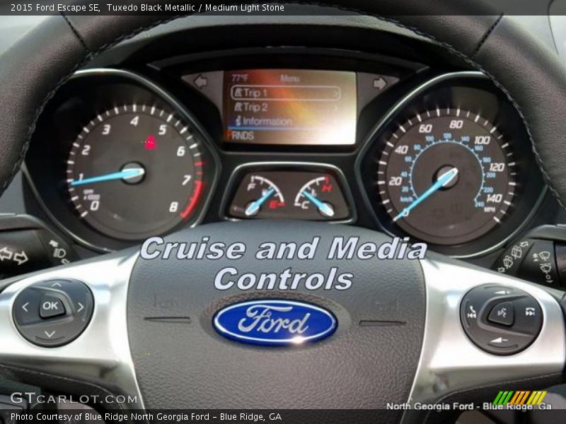 Tuxedo Black Metallic / Medium Light Stone 2015 Ford Escape SE