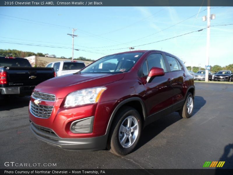 Crimson Metallic / Jet Black 2016 Chevrolet Trax LS AWD