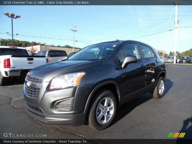 Cyber Gray Metallic / Jet Black 2016 Chevrolet Trax LS AWD