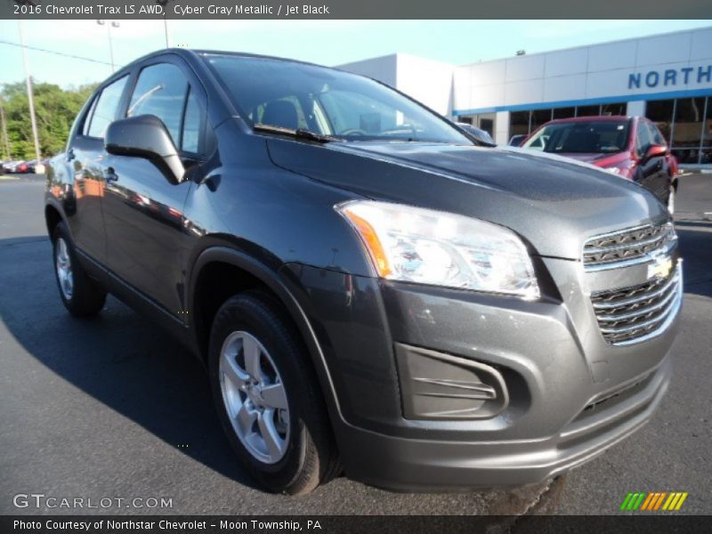 Cyber Gray Metallic / Jet Black 2016 Chevrolet Trax LS AWD