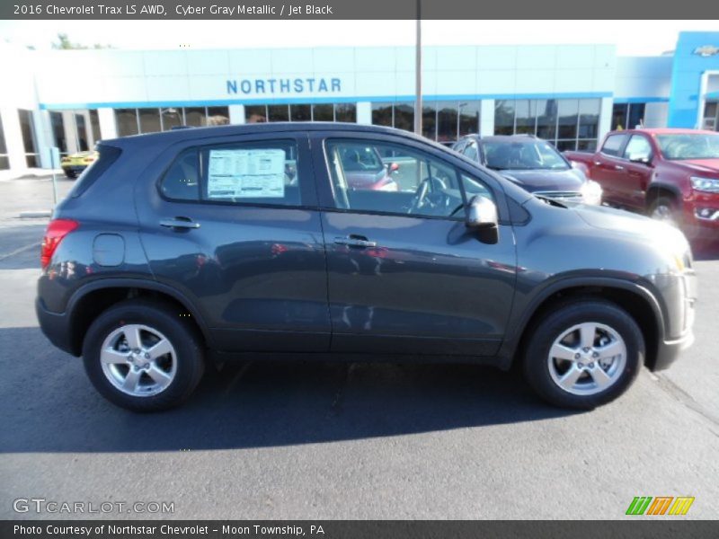 Cyber Gray Metallic / Jet Black 2016 Chevrolet Trax LS AWD
