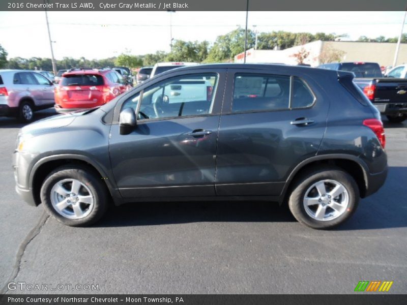 Cyber Gray Metallic / Jet Black 2016 Chevrolet Trax LS AWD
