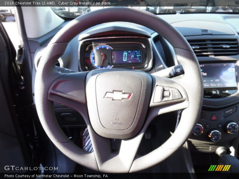 Cyber Gray Metallic / Jet Black 2016 Chevrolet Trax LS AWD