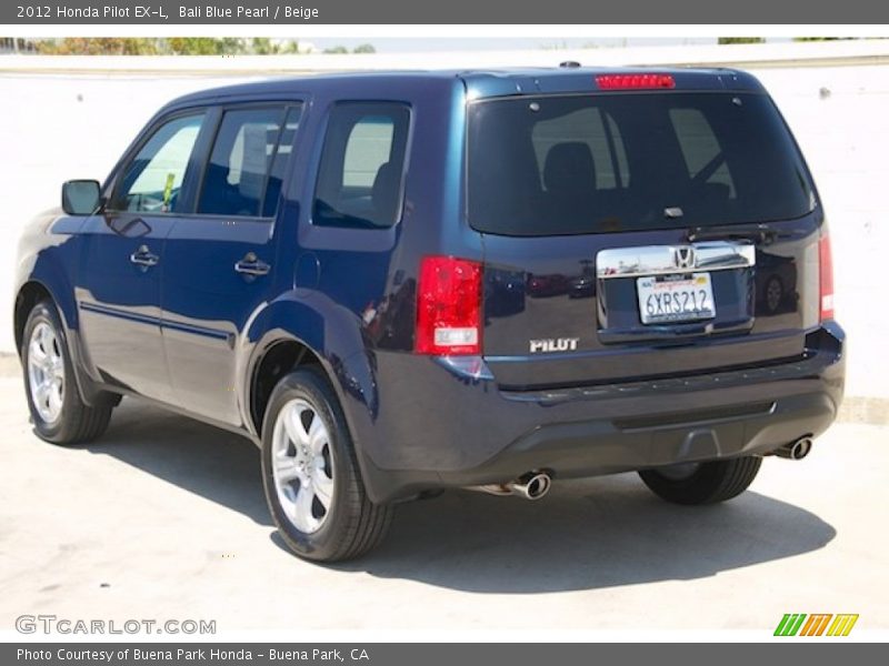 Bali Blue Pearl / Beige 2012 Honda Pilot EX-L