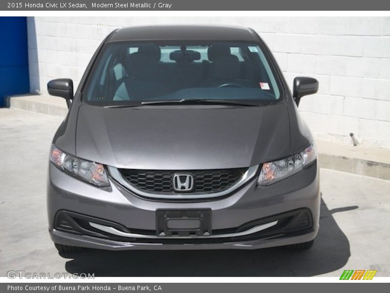 Modern Steel Metallic / Gray 2015 Honda Civic LX Sedan