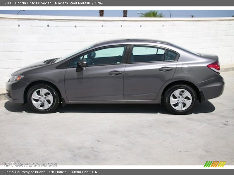 Modern Steel Metallic / Gray 2015 Honda Civic LX Sedan