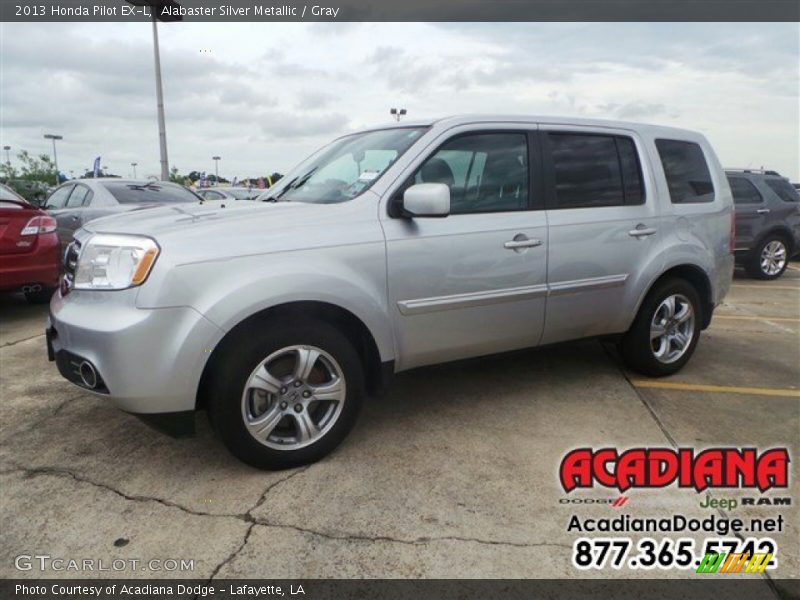Alabaster Silver Metallic / Gray 2013 Honda Pilot EX-L