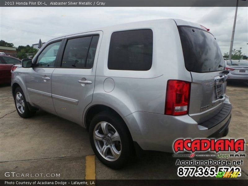 Alabaster Silver Metallic / Gray 2013 Honda Pilot EX-L
