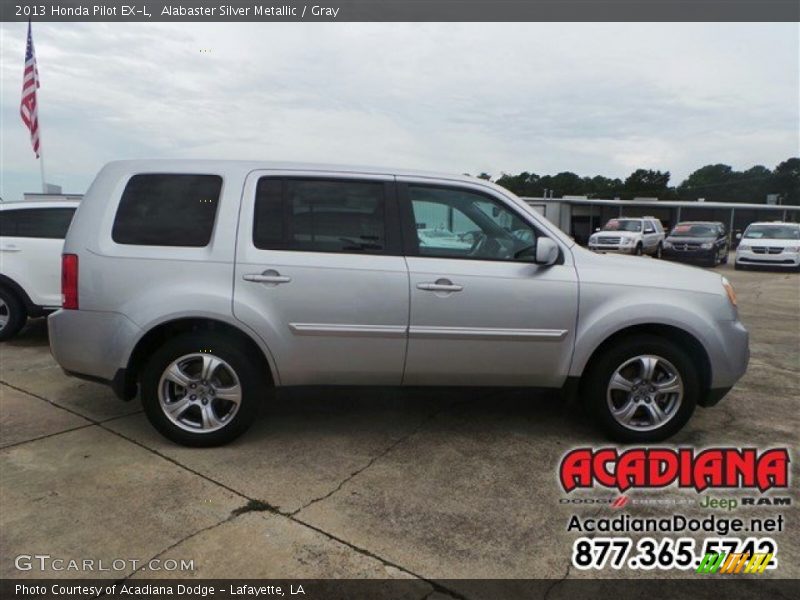 Alabaster Silver Metallic / Gray 2013 Honda Pilot EX-L