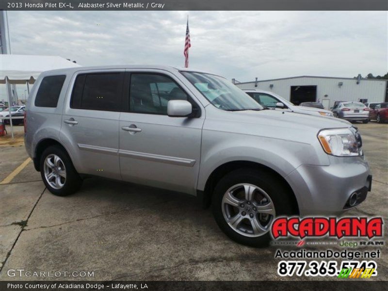 Alabaster Silver Metallic / Gray 2013 Honda Pilot EX-L