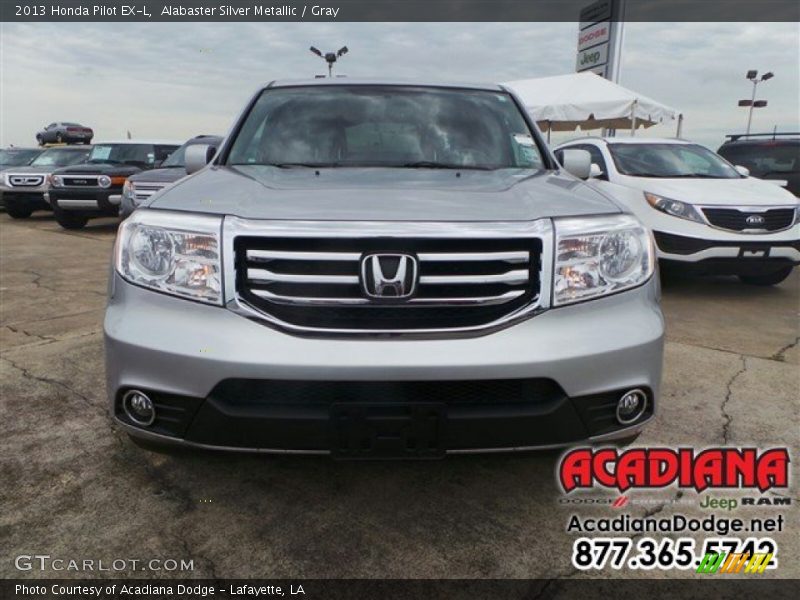 Alabaster Silver Metallic / Gray 2013 Honda Pilot EX-L