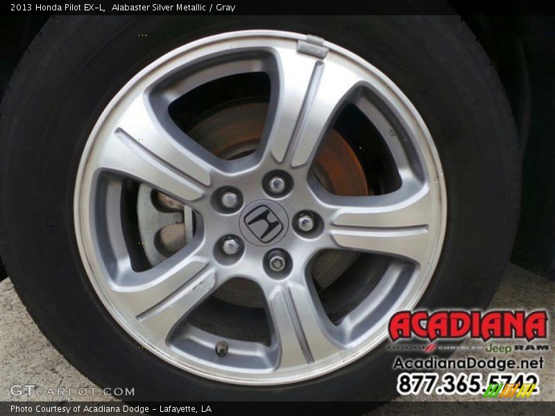Alabaster Silver Metallic / Gray 2013 Honda Pilot EX-L
