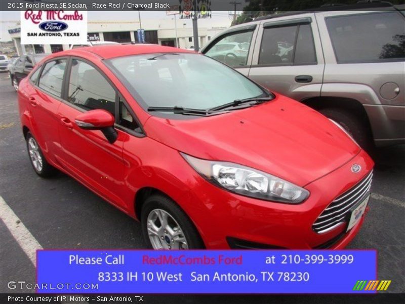 Race Red / Charcoal Black 2015 Ford Fiesta SE Sedan