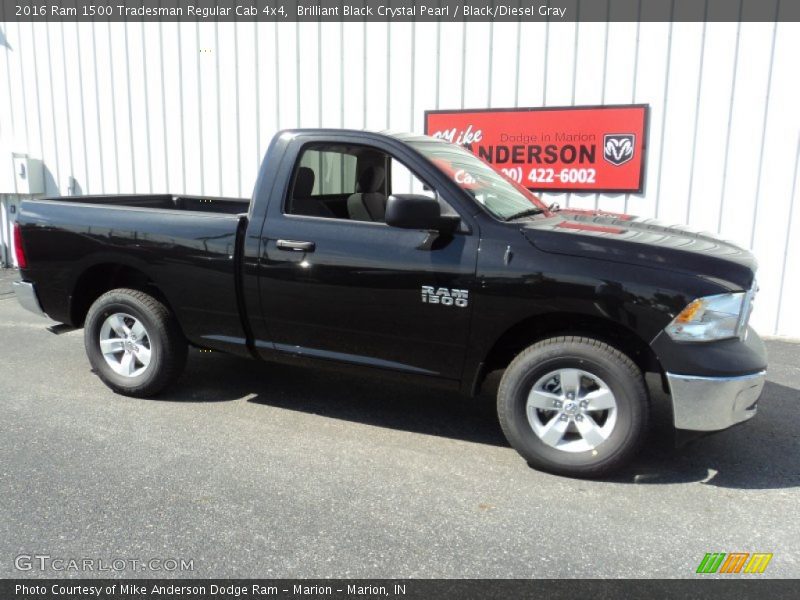 Brilliant Black Crystal Pearl / Black/Diesel Gray 2016 Ram 1500 Tradesman Regular Cab 4x4