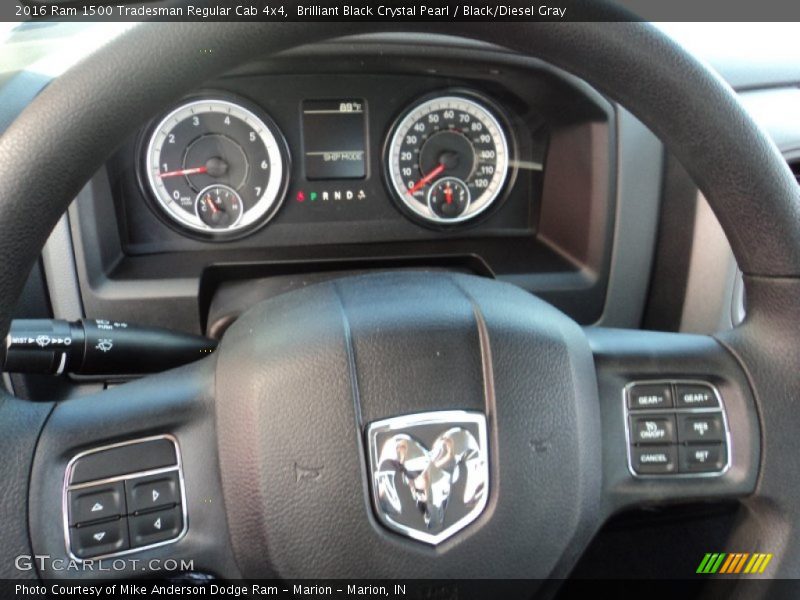 Brilliant Black Crystal Pearl / Black/Diesel Gray 2016 Ram 1500 Tradesman Regular Cab 4x4
