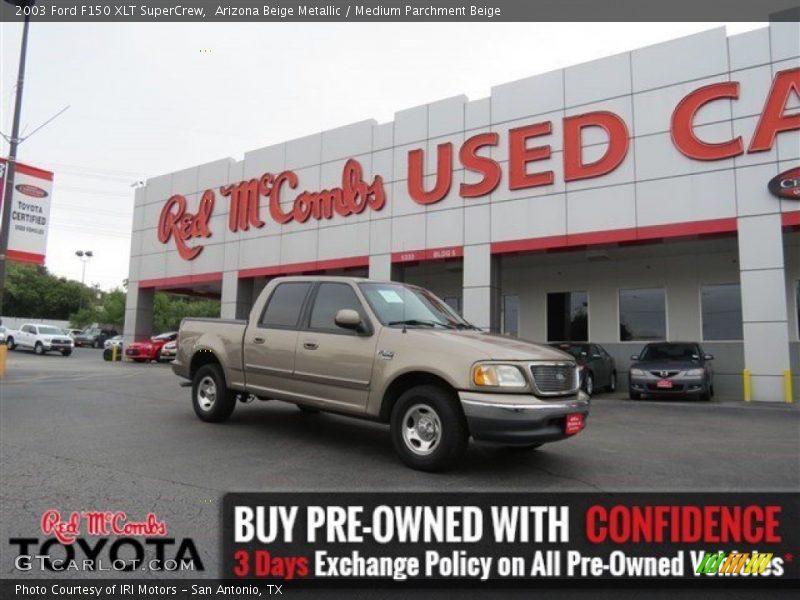 Arizona Beige Metallic / Medium Parchment Beige 2003 Ford F150 XLT SuperCrew