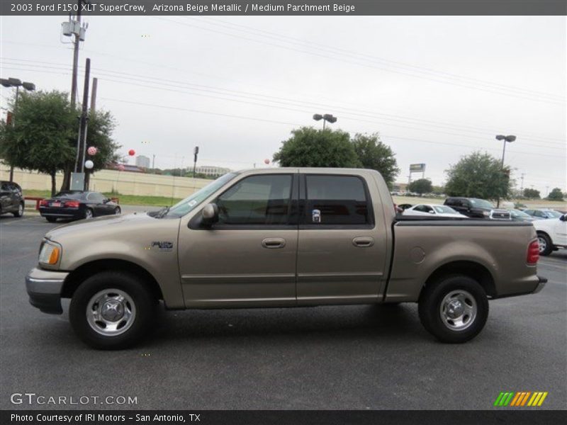 Arizona Beige Metallic / Medium Parchment Beige 2003 Ford F150 XLT SuperCrew