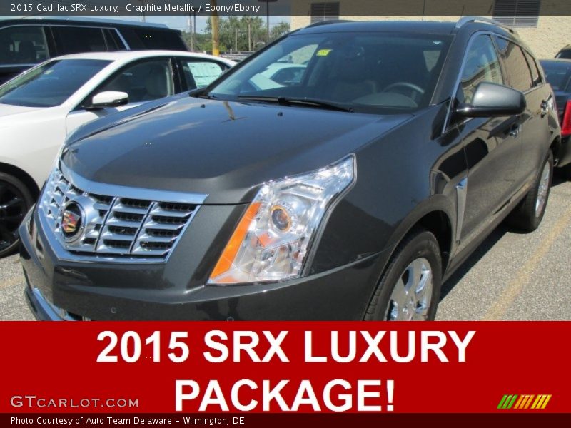 Graphite Metallic / Ebony/Ebony 2015 Cadillac SRX Luxury