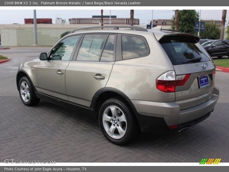 Platinum Bronze Metallic / Sand Beige/Black Nevada Leather 2008 BMW X3 3.0si