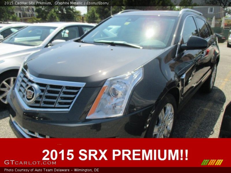 Graphite Metallic / Ebony/Ebony 2015 Cadillac SRX Premium
