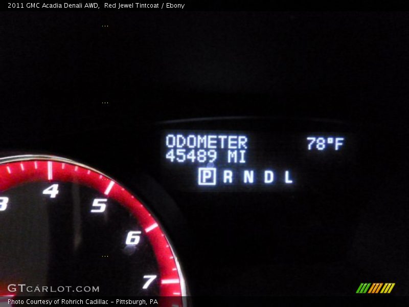 Red Jewel Tintcoat / Ebony 2011 GMC Acadia Denali AWD