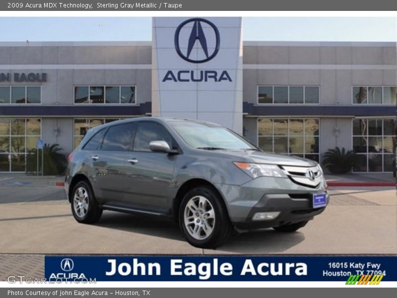 Sterling Gray Metallic / Taupe 2009 Acura MDX Technology