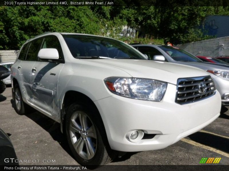Blizzard White Pearl / Ash 2010 Toyota Highlander Limited 4WD