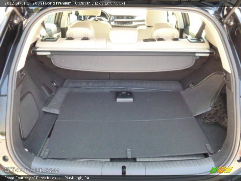 Obsidian Black / Ecru Nuluxe 2012 Lexus CT 200h Hybrid Premium