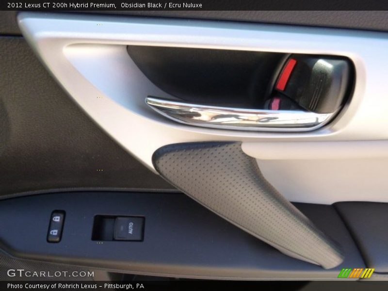 Obsidian Black / Ecru Nuluxe 2012 Lexus CT 200h Hybrid Premium