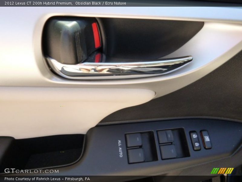 Obsidian Black / Ecru Nuluxe 2012 Lexus CT 200h Hybrid Premium