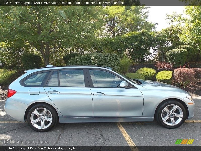 Liquid Blue Metallic / Venetian Beige 2014 BMW 3 Series 328i xDrive Sports Wagon